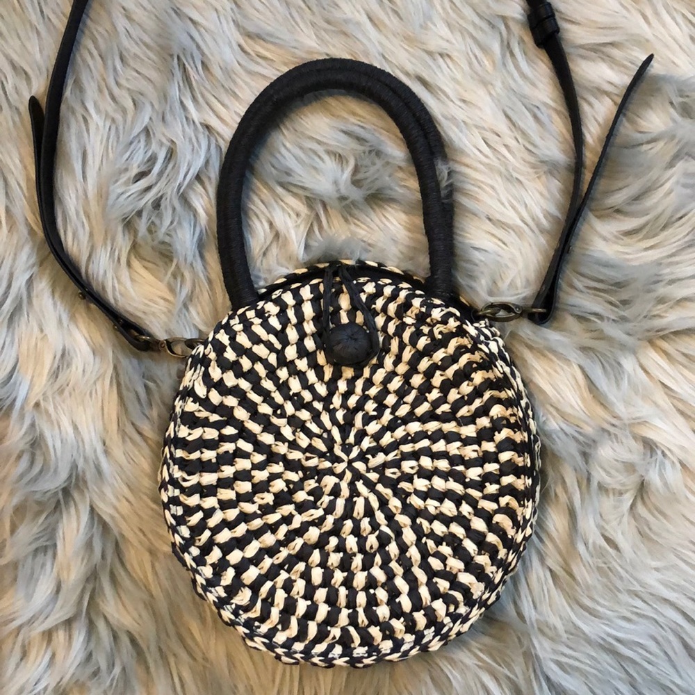 American Eagle raw straw crossbody